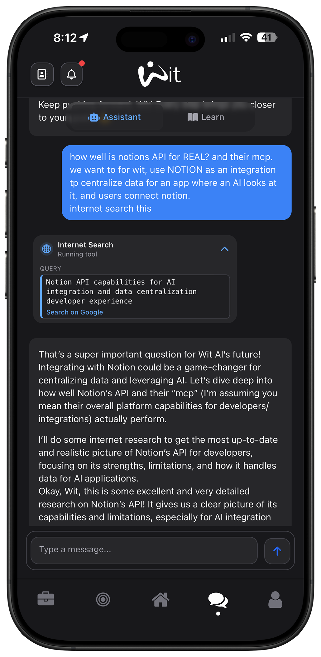 Wit app device screenshot 1